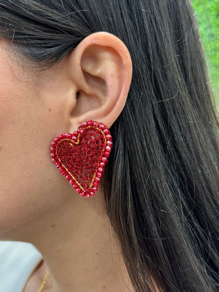 Gold & Silver Oversize Red Heart Round Hoop Big Earrings – Neshe Fashion  Jewelry